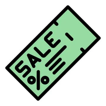 Sale ticket icon vector flat Stockillustratie