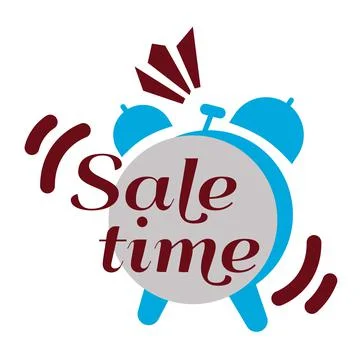 Sale time label, flat vector illustration Stock Illustration
