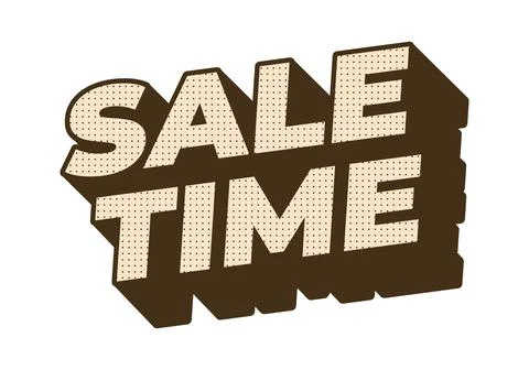 Sale time. Text effect sign in good colors and 3D style Stockillustratie
