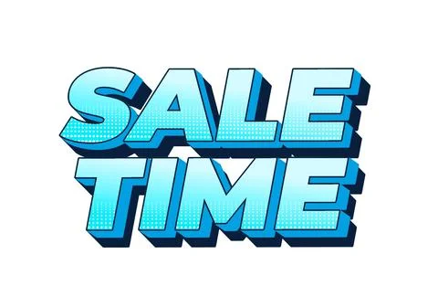 Sale time. Text effect sign in good colors and 3D style Stockillustratie