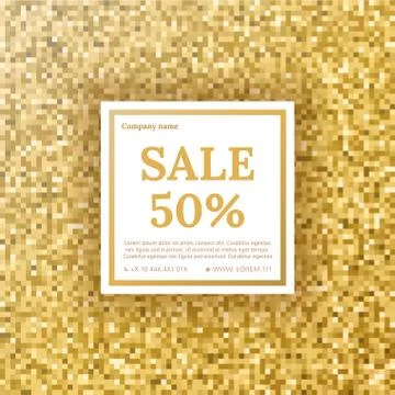 Sale vector flyer with a gold Stock Illustration