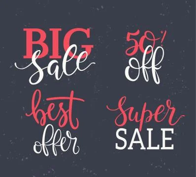 Sale vector Inscriptions set Stock Illustration
