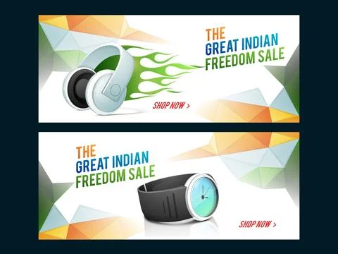 Sale Web Header or Banner for Indian Independence Day. Stock Illustration