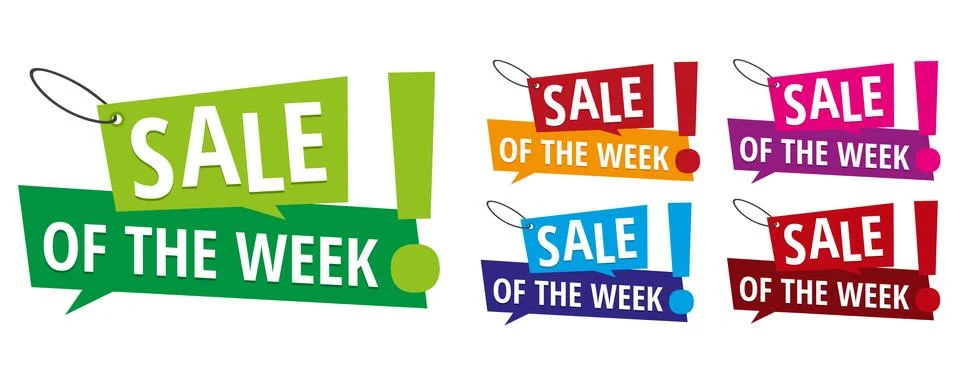 Sale of the week banner labels Stock Illustration