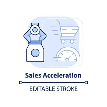 Sales acceleration light blue concept icon Illustrazione stock