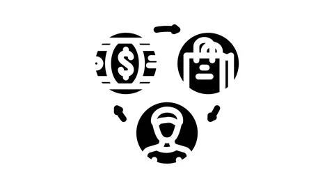Sales affiliate program glyph icon animation Stock Footage 326730391