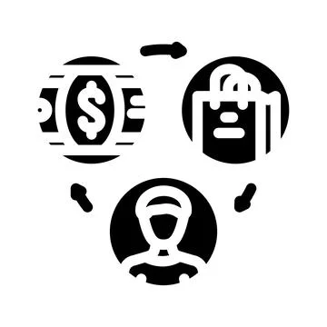 Sales affiliate program glyph icon vector illustration Stock Illustration
