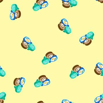 Sales affiliate program isometric icon seamless pattern Stock Illustration