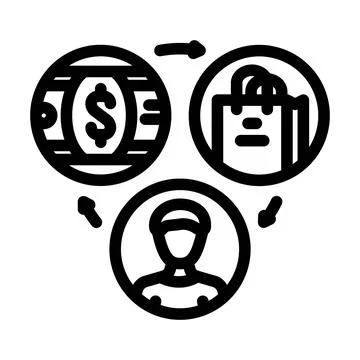 Sales affiliate program line icon vector illustration Illustration