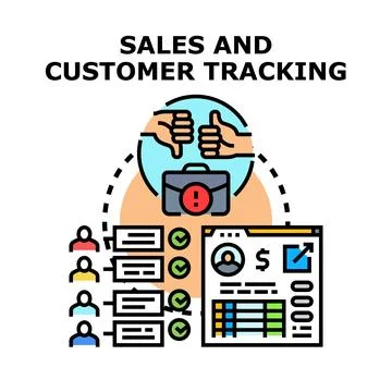 Sales and customer tracking concept vector illustration Stock Illustration