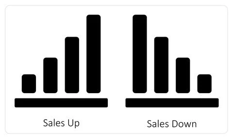 Sales Up and Sales Down Stock Illustration