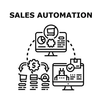 Sales automation technology optimizing business processes イラスト素材