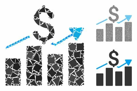 Sales bar chart Composition Icon of Bumpy Items Stock Illustration