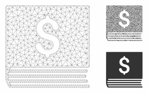 Sales Book Vector Mesh Carcass Model and Triangle Mosaic Icon イラスト素材