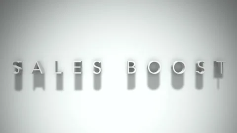 Sales boost 3D title animation with shadows on a white background Stock Footage 297456755