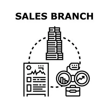 Sales branch vector concept developing business strategy Stock Illustration