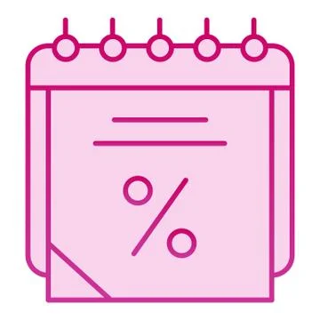 Sales calendar flat icon. Data discount pink icons in trendy flat style. Agenda Stock Illustration