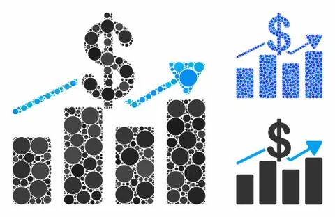 Sales Chart Composition Icon of Round Dots Illustrazione stock