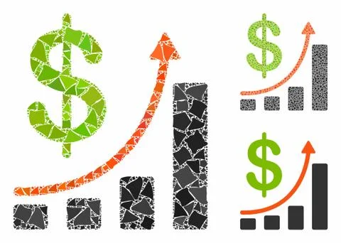 Sales chart Mosaic Icon of Bumpy Pieces Illustrazione stock