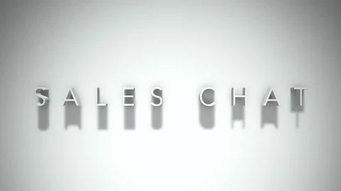 Sales chat 3D title animation with shadows on a white background Stockbeeldmateriaal 297671990