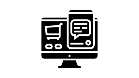 Sales chat support glyph icon animation Stock Footage 326158636