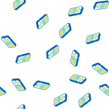 Sales chat support isometric icon seamless pattern イラスト素材