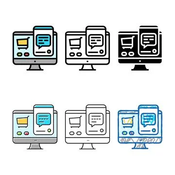 Sales chat support multipack color icon vector Illustrazione stock