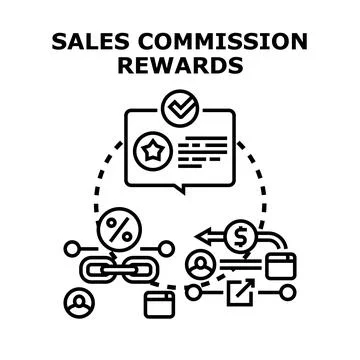 Sales commission rewards program concept illustration Illustration