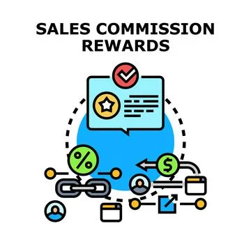 Sales commission rewards program concept illustration Stock Illustration