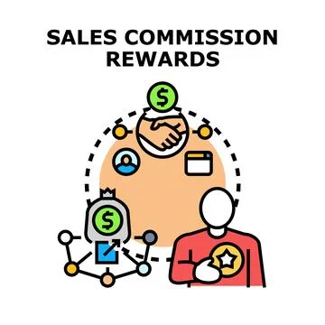 Sales commission rewards system vector concept illustration Stock Illustration