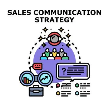 Sales communication strategy developing business vision and growth 스톡 일러스트