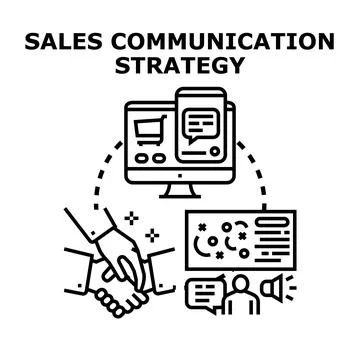 Sales communication strategy developing customer relationship Stock-Illustration