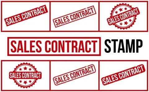 Sales Contract Rubber Stamp Set Vector Stock Illustration