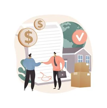 Sales contract terms abstract concept vector illustration. Illustrazione stock