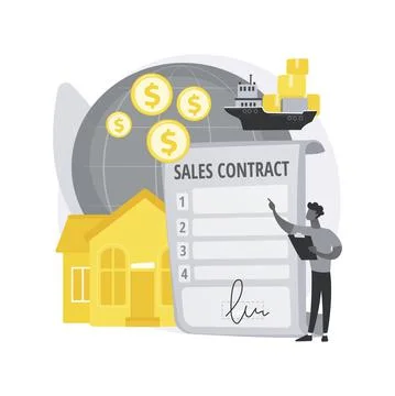 Sales contract terms abstract concept vector illustration. Stock Illustration