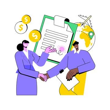 Sales contract terms abstract concept vector illustration. Stock Illustration