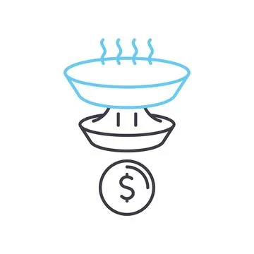 Sales conversion funnel line icon, outline symbol, vector illustration, concept イラスト素材