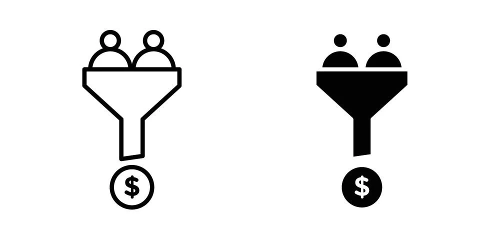 Sales conversion icon for design projects and web UI Stock Illustration