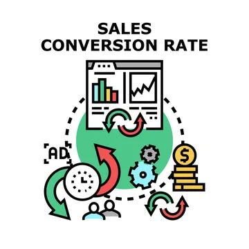 Sales conversion rate optimization process concept Stock Illustration