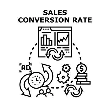 Sales conversion rate optimization process concept Stock Illustration