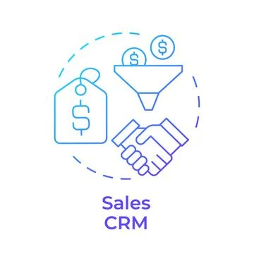 Sales CRM blue gradient concept icon イラスト素材