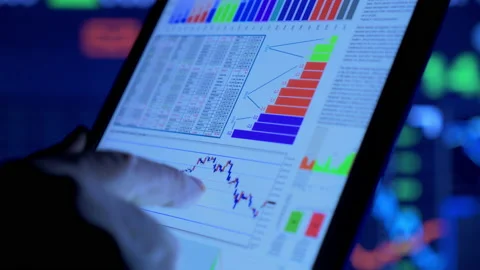 Sales data on tablet  Stock-Footage 194884703