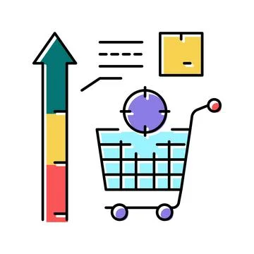 Sales data visualization color icon vector illustration Illustrazione stock