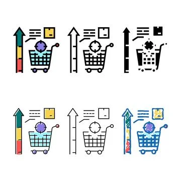 Sales data visualization color icon styles vector Illustrazione stock