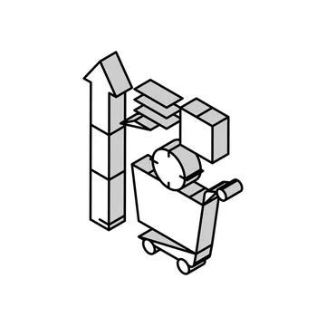 Sales data visualization isometric icon vector illustration Illustrazione stock