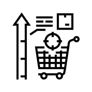 Sales data visualization line icon vector illustration Illustrazione stock