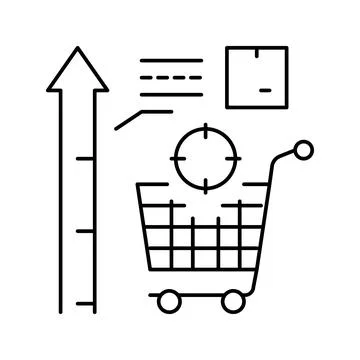 Sales data visualization line icon vector illustration Illustrazione stock