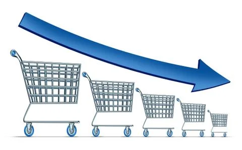 Sales decline Illustrazione stock