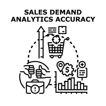 Sales demand analytics accuracy concept illustration Stock Illustration