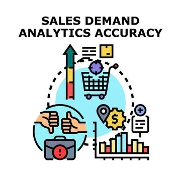 Sales demand analytics accuracy concept illustration Stock Illustration
